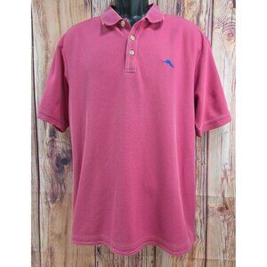 Tommy Bahama Pink Polo Shirt Large Supima Cotton Blend